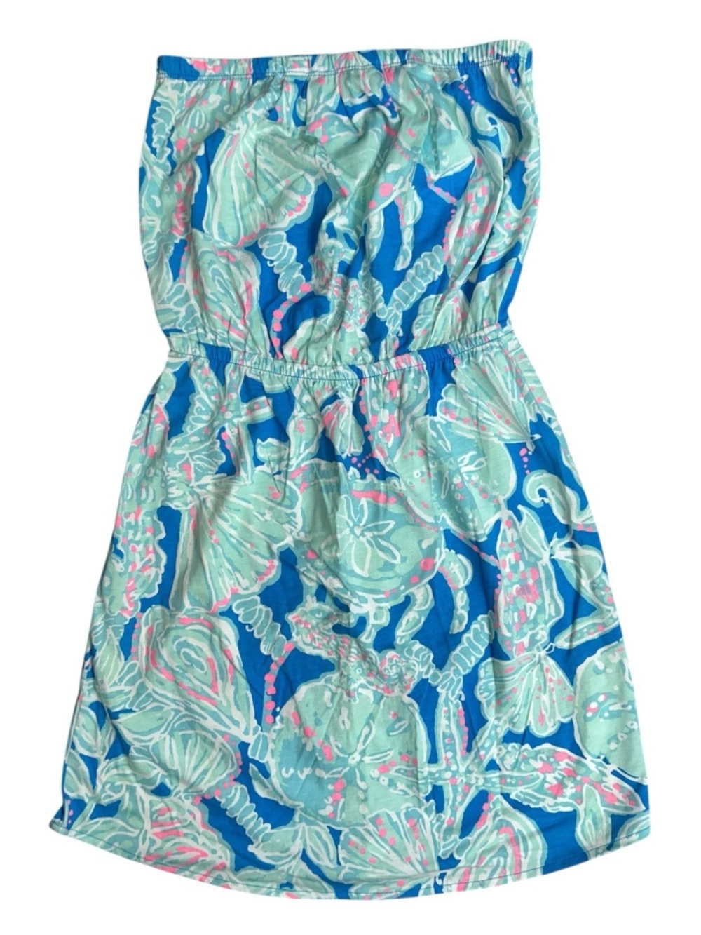NWT Lilly Pulitzer Windsor Dress Bay Blue Into The Deep Strapless Mini Sz Small